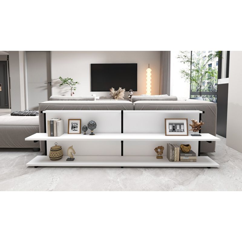 Casa si Gradina - Mobilier - Comode si corpuri - Console - Consola, Hanah Home, panou aglomerat melaminat si metal, alb, 180x52x22 cm - Infinity.ro