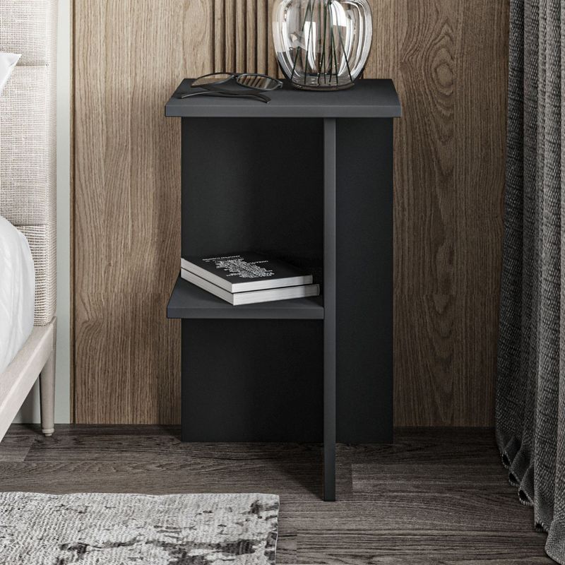 Casa si Gradina - Mobilier - Comode si corpuri - Noptiere - Noptiera, Hanah Home, pal melaminat, antracit, 36x36x60 cm - Infinity.ro