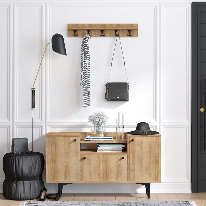 Casa si Gradina - Mobilier - Organizare si depozitare - Organizator incaltaminte - Dulap pentru pantofi, Hanah Home, pal melaminat, stejar, 120x35x75 cm - Infinity.ro