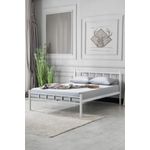 Casa si Gradina - Mobilier - Paturi si accesorii - Paturi - Pat dublu, Hanah Home, metal, alb, 120x200 cm, 319HBV1196 - Infinity.ro