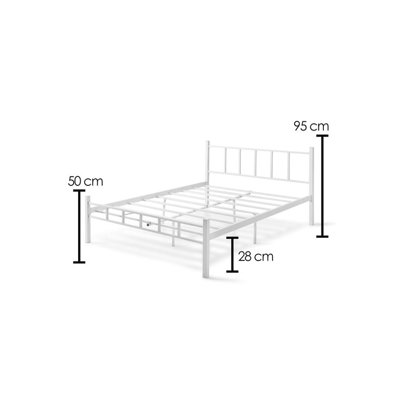 Casa si Gradina - Mobilier - Paturi si accesorii - Paturi - Pat dublu, Hanah Home, metal, alb, 120x200 cm, 319HBV1196 - Infinity.ro