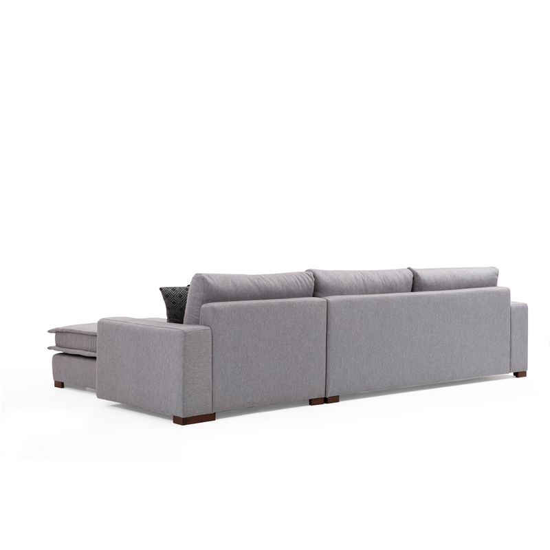 Casa si Gradina - Mobilier - Canapele si coltare - Coltare - Coltar, Hanah Home, lemn fag si pal, gri deschis, 323x190x94 cm - Infinity.ro