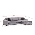 Casa si Gradina - Mobilier - Canapele si coltare - Coltare - Coltar, Hanah Home, lemn fag si pal, gri deschis, 323x190x94 cm - Infinity.ro