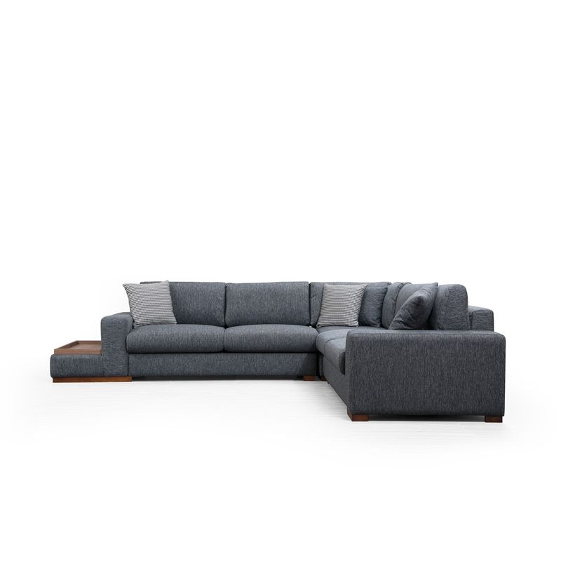 Casa si Gradina - Mobilier - Canapele si coltare - Coltare - Coltar, Hanah Home, lemn fag si pal, antracit, 282x323x95 cm - Infinity.ro