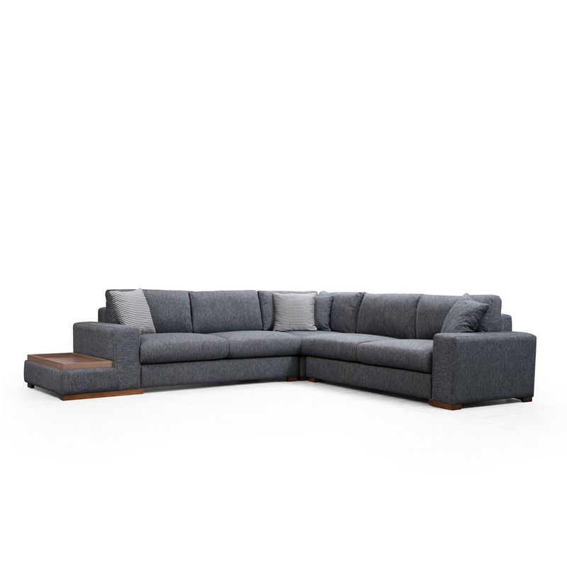 Casa si Gradina - Mobilier - Canapele si coltare - Coltare - Coltar, Hanah Home, lemn fag si pal, antracit, 282x323x95 cm - Infinity.ro