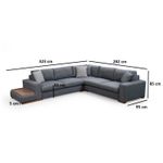 Casa si Gradina - Mobilier - Canapele si coltare - Coltare - Coltar, Hanah Home, lemn fag si pal, antracit, 282x323x95 cm - Infinity.ro