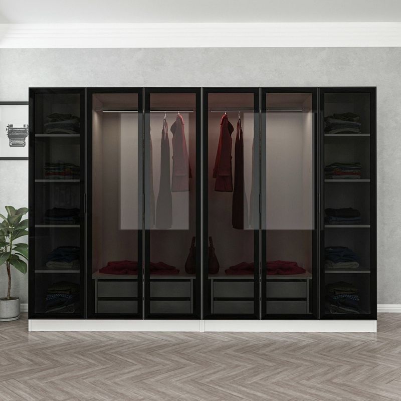 Casa si Gradina - Mobilier - Dulapuri si sifoniere - Sifoniere - Sifonier, Hanah Home, pal melaminat, alb negru, 270x52x210 cm, 506MNR2735 - Infinity.ro