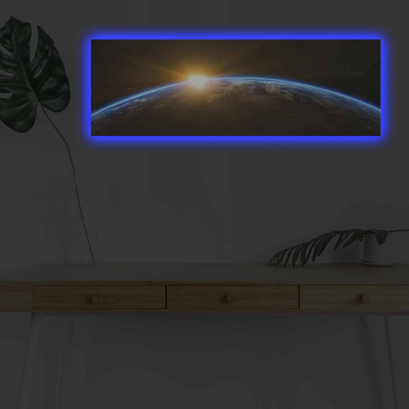 Casa si Gradina - Decoratiuni - Tablouri - Tablou canvas decorativ cu led, Wallxpert, piele de caprioara, multicolor, 30x90 cm, 254LED4318 - Infinity.ro