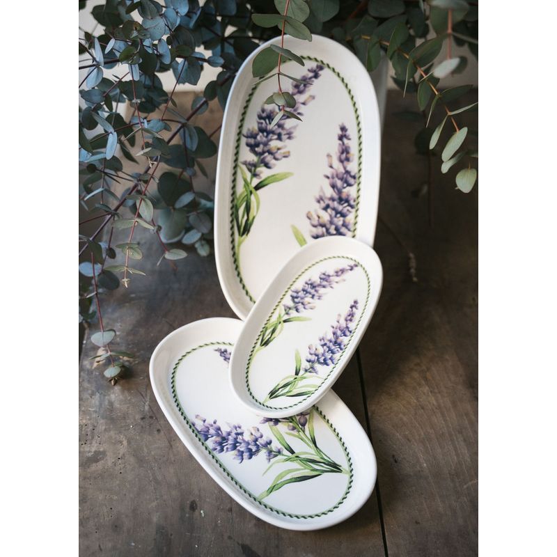 Casa si Gradina - Bucatarie si vesela - Vesela si tacamuri - Platouri de bucatarie - Set platouri, Hermia, ceramica, lila, 21x12x2 cm, 2 bucati - Infinity.ro