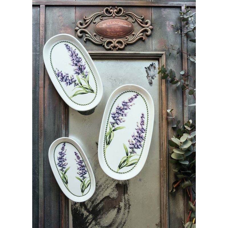 Casa si Gradina - Bucatarie si vesela - Vesela si tacamuri - Platouri de bucatarie - Set platouri, Hermia, ceramica, lila, 21x12x2 cm, 2 bucati - Infinity.ro