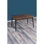 Casa si Gradina - Mobilier - Mese si birouri - Mese bucatarie si dining - Masa extensibila, Hanah Home, PAL melaminat, nuc si negru, 131.5x76.5x79.5 cm - Infinity.ro
