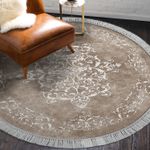 Casa si Gradina - Textile si covoare - Covoare - Covoare casa - Covor, Conceptum Hypnose, bej alb, 180x180 cm, 100% poliester, antiderapant, lavabil la masina - Infinity.ro