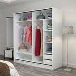Casa si Gradina - Mobilier - Dulapuri si sifoniere - Dulapuri - Dulap, Hanah Home, pal melaminat, alb, 180x52x190 cm, 506MNR2781 - Infinity.ro