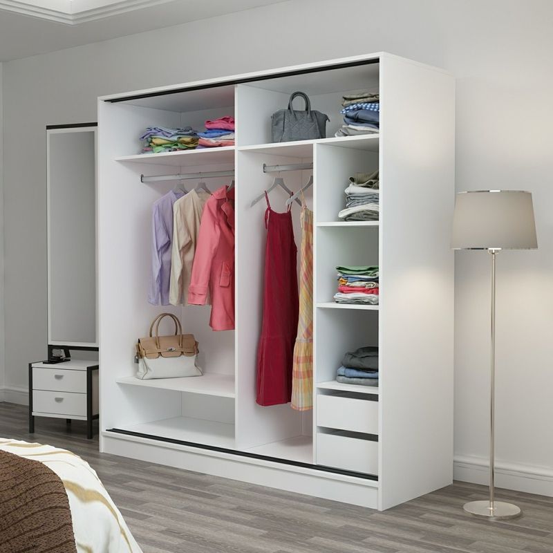 Casa si Gradina - Mobilier - Dulapuri si sifoniere - Dulapuri - Dulap, Hanah Home, pal melaminat, alb, 180x52x190 cm, 506MNR2781 - Infinity.ro