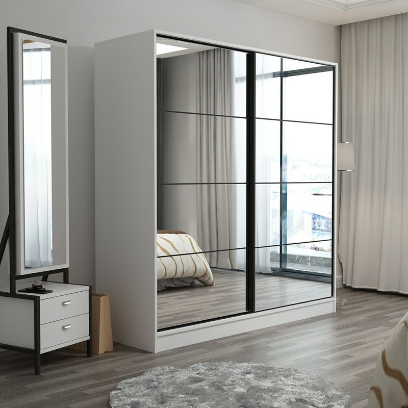 Casa si Gradina - Mobilier - Dulapuri si sifoniere - Dulapuri - Dulap, Hanah Home, pal melaminat, alb, 180x52x190 cm, 506MNR2781 - Infinity.ro