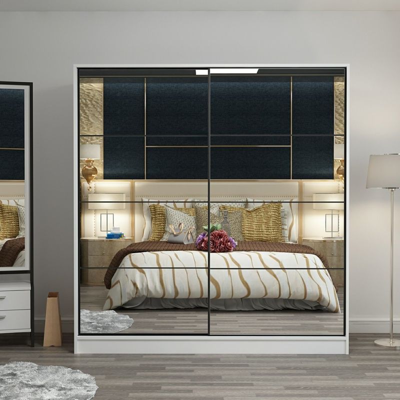 Casa si Gradina - Mobilier - Dulapuri si sifoniere - Dulapuri - Dulap, Hanah Home, pal melaminat, alb, 180x52x190 cm, 506MNR2781 - Infinity.ro