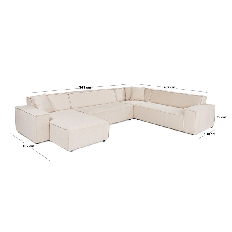 Casa si Gradina - Mobilier - Canapele si coltare - Coltare - Coltar, Atelier Del Sofa, lemn fag si panouri aglomerate, bej, 167x343x262 cm - Infinity.ro