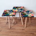 Casa si Gradina - Mobilier - Mese si birouri - Masute de cafea - Set masute de cafea, Hanah Home, mdf, multicolor, picioare lemn fag, 3 piese, 481LNA2830 - Infinity.ro