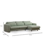 Casa si Gradina - Mobilier - Canapele si coltare - Coltare - Coltar, Hanah Home, lemn de fag si pal, verde, 290x165x97 cm - Infinity.ro