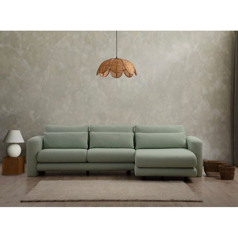 Casa si Gradina - Mobilier - Canapele si coltare - Coltare - Coltar, Hanah Home, lemn de fag si pal, verde, 290x165x97 cm - Infinity.ro