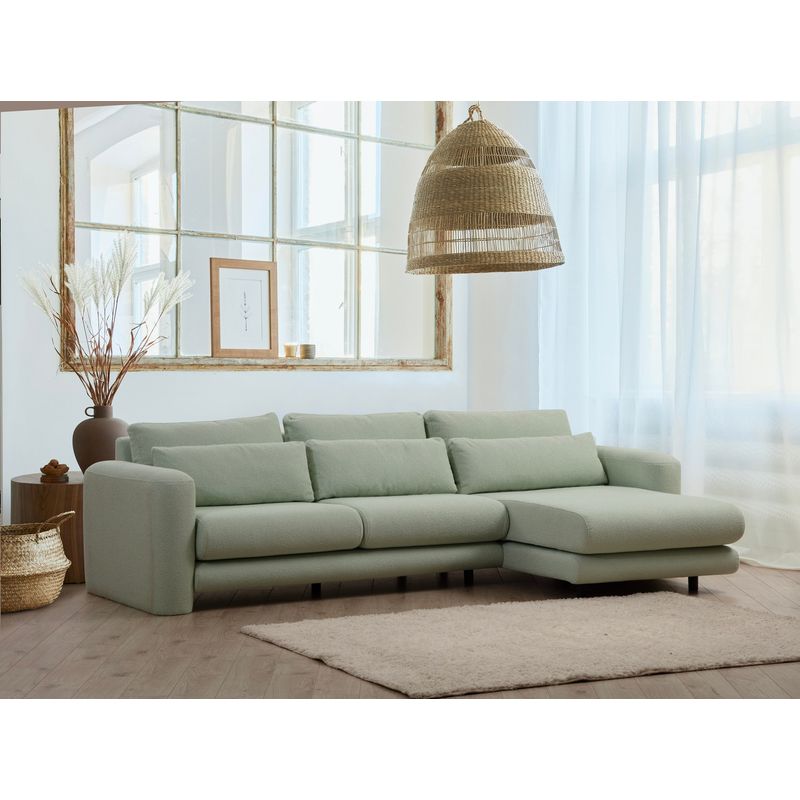 Casa si Gradina - Mobilier - Canapele si coltare - Coltare - Coltar, Hanah Home, lemn de fag si pal, verde, 290x165x97 cm - Infinity.ro