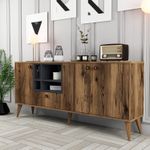 Casa si Gradina - Mobilier - Comode si corpuri - Console - Consola, Hanah Home, pal melaminat, nuc, 180x35x81 cm - Infinity.ro