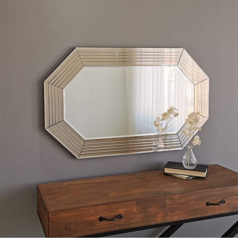 Casa si Gradina - Decoratiuni - Oglinzi - Oglinda, Hanah Home, mdf, bronz, 100x60 cm, 552NOS2183 - Infinity.ro