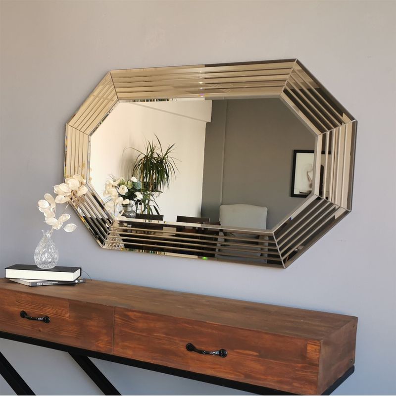 Casa si Gradina - Decoratiuni - Oglinzi - Oglinda, Hanah Home, mdf, bronz, 100x60 cm, 552NOS2183 - Infinity.ro