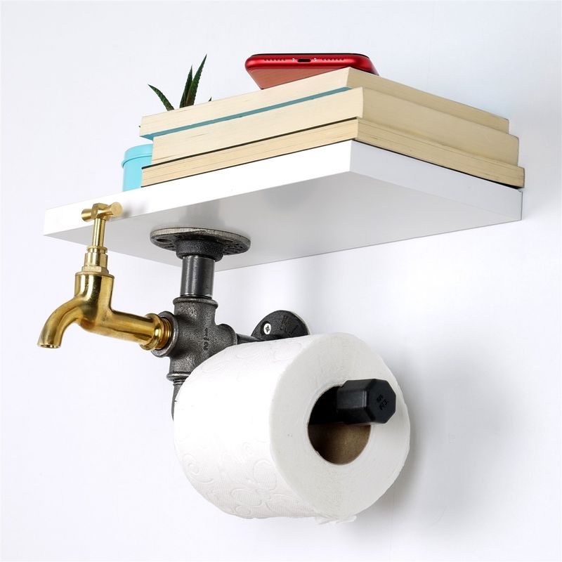 Casa si Gradina - Sanitare - Suporturi si accesorii baie - Suporturi baie - Suport hartie igienica, Hanah Home, mdf, alb, 30x17x23 cm - Infinity.ro