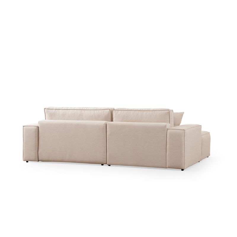 Casa si Gradina - Mobilier - Canapele si coltare - Coltare - Coltar extensibil, Hanah Home, textil, ecru, 260x170x78 cm - Infinity.ro