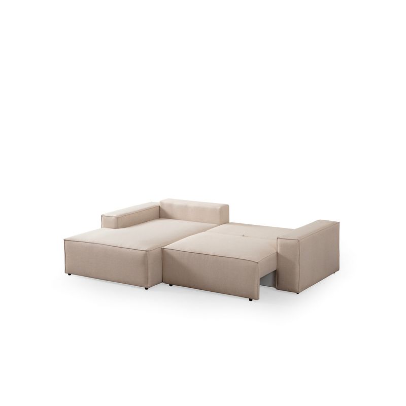 Casa si Gradina - Mobilier - Canapele si coltare - Coltare - Coltar extensibil, Hanah Home, textil, ecru, 260x170x78 cm - Infinity.ro