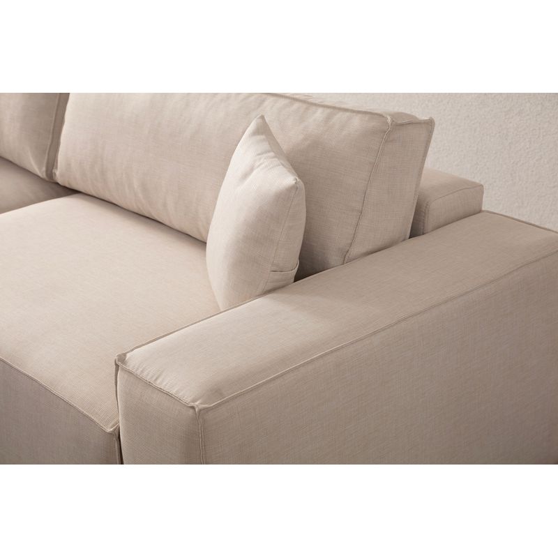 Casa si Gradina - Mobilier - Canapele si coltare - Coltare - Coltar extensibil, Hanah Home, textil, ecru, 260x170x78 cm - Infinity.ro