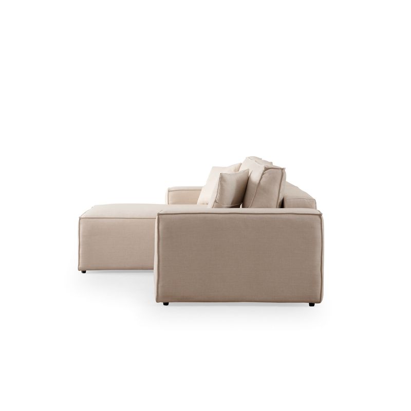 Casa si Gradina - Mobilier - Canapele si coltare - Coltare - Coltar extensibil, Hanah Home, textil, ecru, 260x170x78 cm - Infinity.ro
