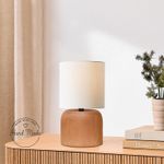 Casa si Gradina - Corpuri si surse de iluminat - Veioze si lampi - Veioze - Veioza, Opviq, lemn, bej crem, 29 cm - Infinity.ro