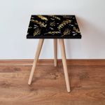 Casa si Gradina - Mobilier - Mese si birouri - Mese living - Masa laterala, Hanah Home, mdf, negru auriu, 35x35x42 cm, 481LNA1999 - Infinity.ro