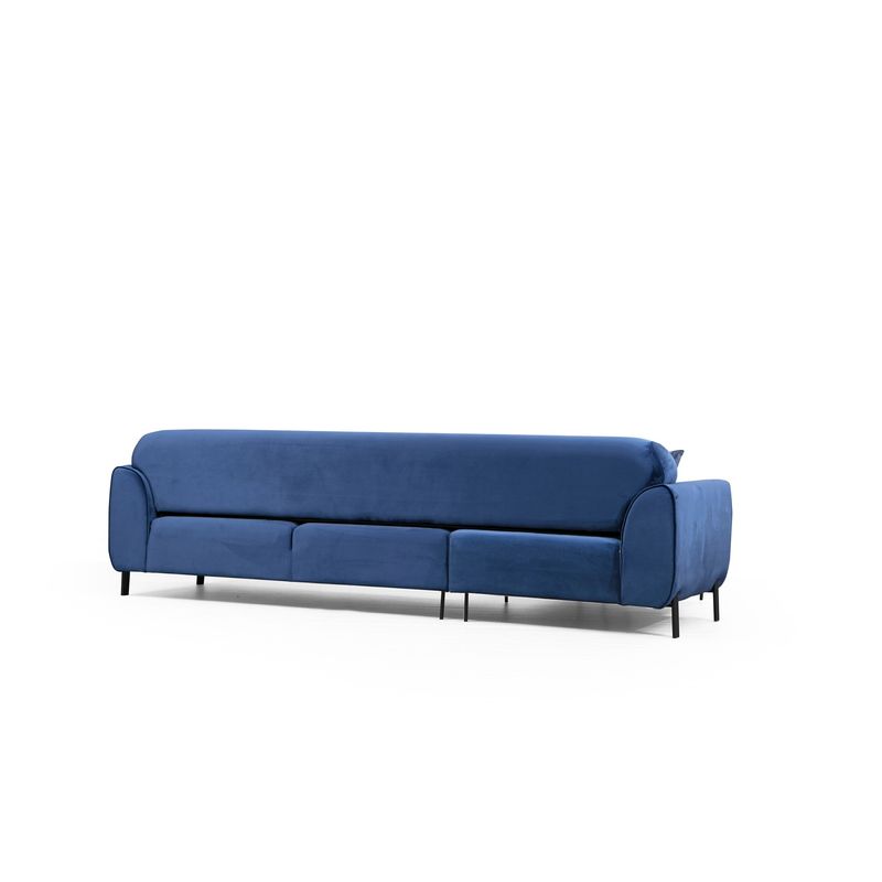 Casa si Gradina - Mobilier - Canapele si coltare - Coltare - Coltar extensibil, Hanah Home, cadru lemn fag si pal, albastru marin, 287x169x96 cm - Infinity.ro