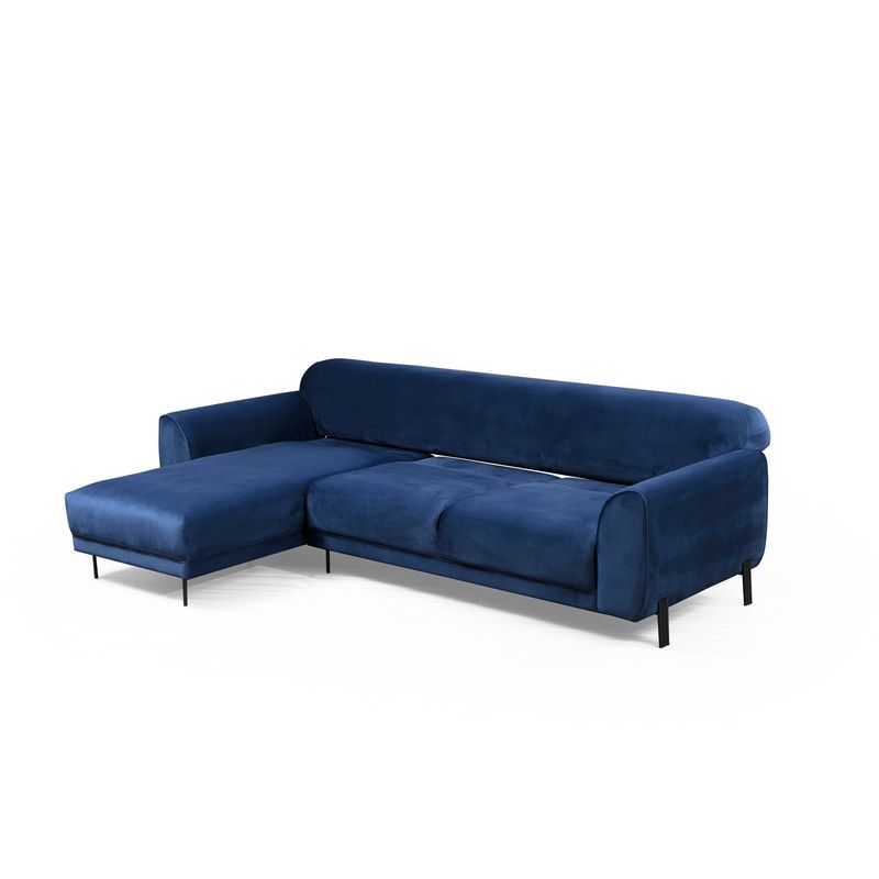 Casa si Gradina - Mobilier - Canapele si coltare - Coltare - Coltar extensibil, Hanah Home, cadru lemn fag si pal, albastru marin, 287x169x96 cm - Infinity.ro