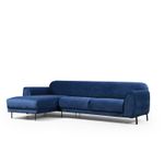 Casa si Gradina - Mobilier - Canapele si coltare - Coltare - Coltar extensibil, Hanah Home, cadru lemn fag si pal, albastru marin, 287x169x96 cm - Infinity.ro