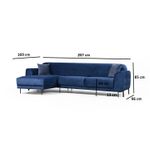 Casa si Gradina - Mobilier - Canapele si coltare - Coltare - Coltar extensibil, Hanah Home, cadru lemn fag si pal, albastru marin, 287x169x96 cm - Infinity.ro