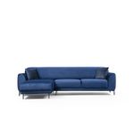 Casa si Gradina - Mobilier - Canapele si coltare - Coltare - Coltar extensibil, Hanah Home, cadru lemn fag si pal, albastru marin, 287x169x96 cm - Infinity.ro