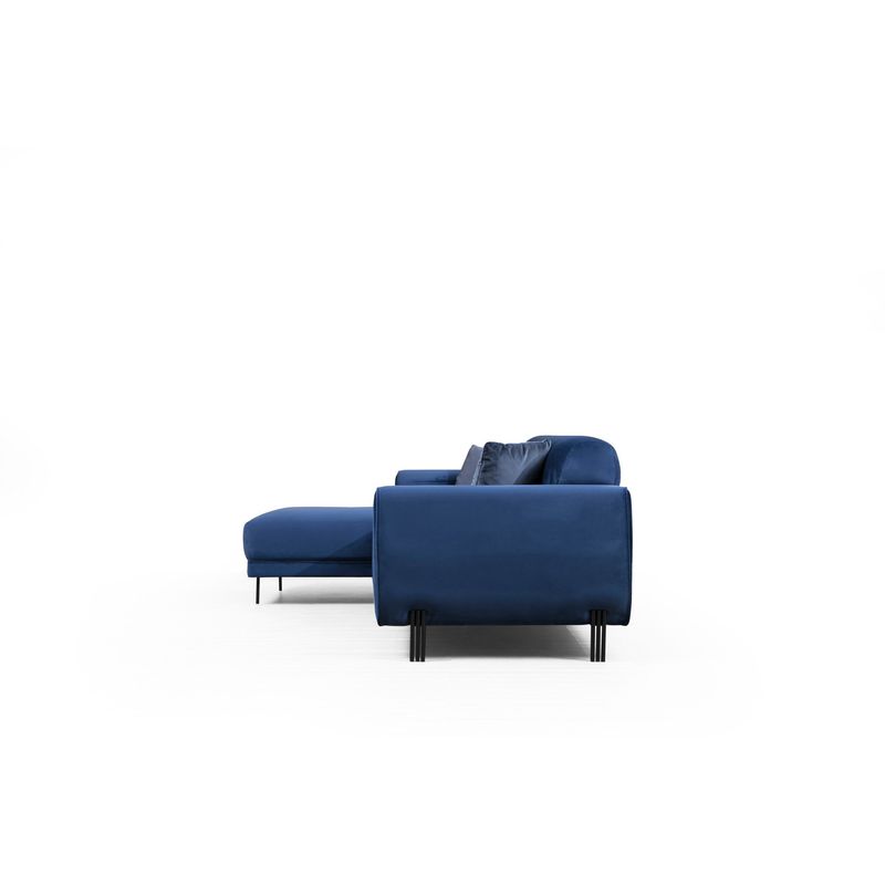 Casa si Gradina - Mobilier - Canapele si coltare - Coltare - Coltar extensibil, Hanah Home, cadru lemn fag si pal, albastru marin, 287x169x96 cm - Infinity.ro