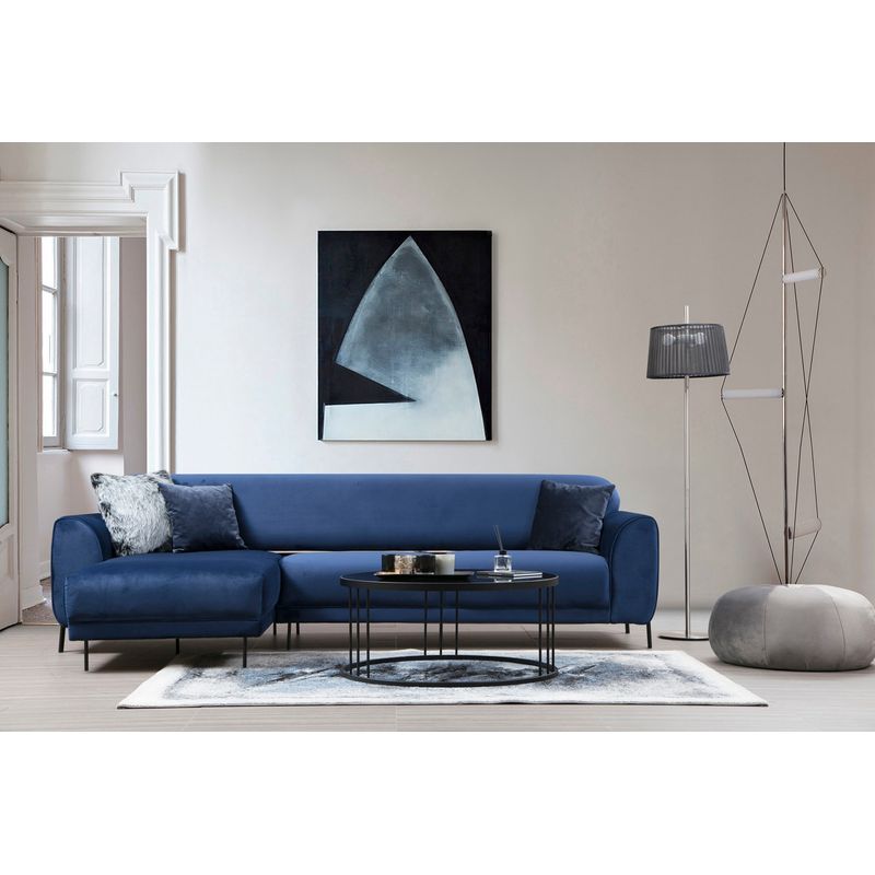 Casa si Gradina - Mobilier - Canapele si coltare - Coltare - Coltar extensibil, Hanah Home, cadru lemn fag si pal, albastru marin, 287x169x96 cm - Infinity.ro