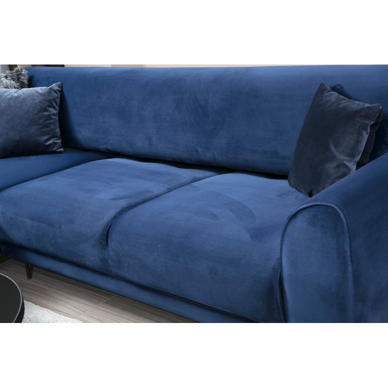 Casa si Gradina - Mobilier - Canapele si coltare - Coltare - Coltar extensibil, Hanah Home, cadru lemn fag si pal, albastru marin, 287x169x96 cm - Infinity.ro