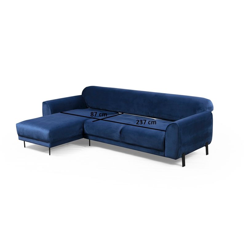 Casa si Gradina - Mobilier - Canapele si coltare - Coltare - Coltar extensibil, Hanah Home, cadru lemn fag si pal, albastru marin, 287x169x96 cm - Infinity.ro