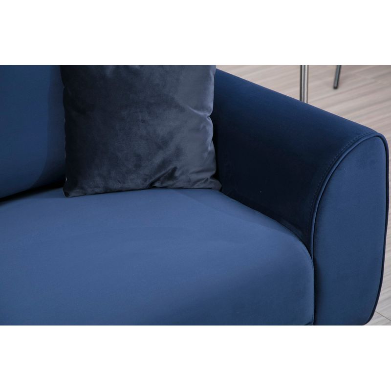 Casa si Gradina - Mobilier - Canapele si coltare - Coltare - Coltar extensibil, Hanah Home, cadru lemn fag si pal, albastru marin, 287x169x96 cm - Infinity.ro