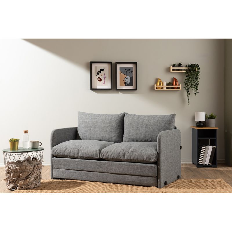 Casa si Gradina - Mobilier - Canapele si coltare - Canapele - Canapea extensibila, Atelier Del Sofa, textil, gri deschis, 200x140 cm - Infinity.ro