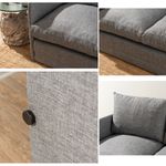 Casa si Gradina - Mobilier - Canapele si coltare - Canapele - Canapea extensibila, Atelier Del Sofa, textil, gri deschis, 200x140 cm - Infinity.ro