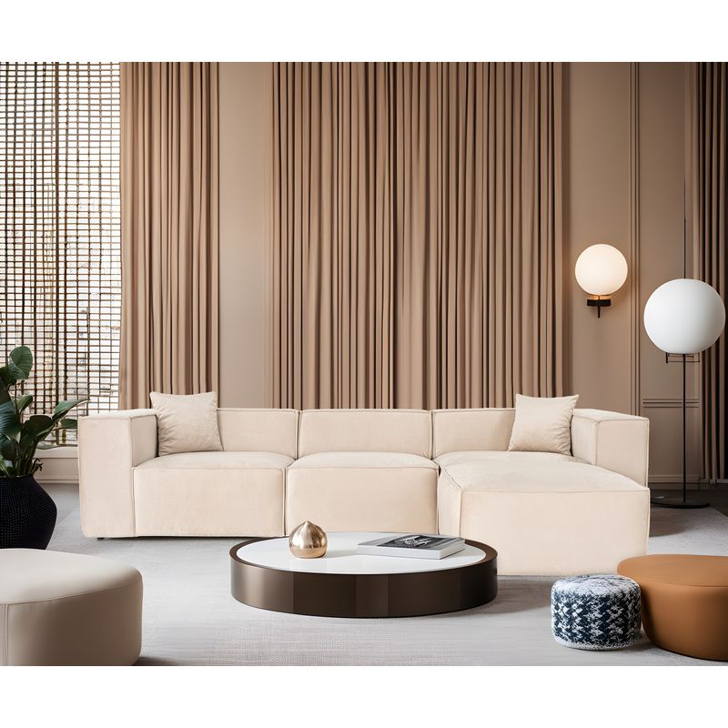 Casa si Gradina - Mobilier - Canapele si coltare - Coltare - Coltar, Hanah Home, in, crem, 303x193x65 cm - Infinity.ro