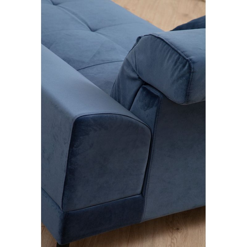 Casa si Gradina - Mobilier - Canapele si coltare - Coltare - Coltar, Hanah Home, lemn fag si pal, albastru marin, 304x190x100 cm - Infinity.ro