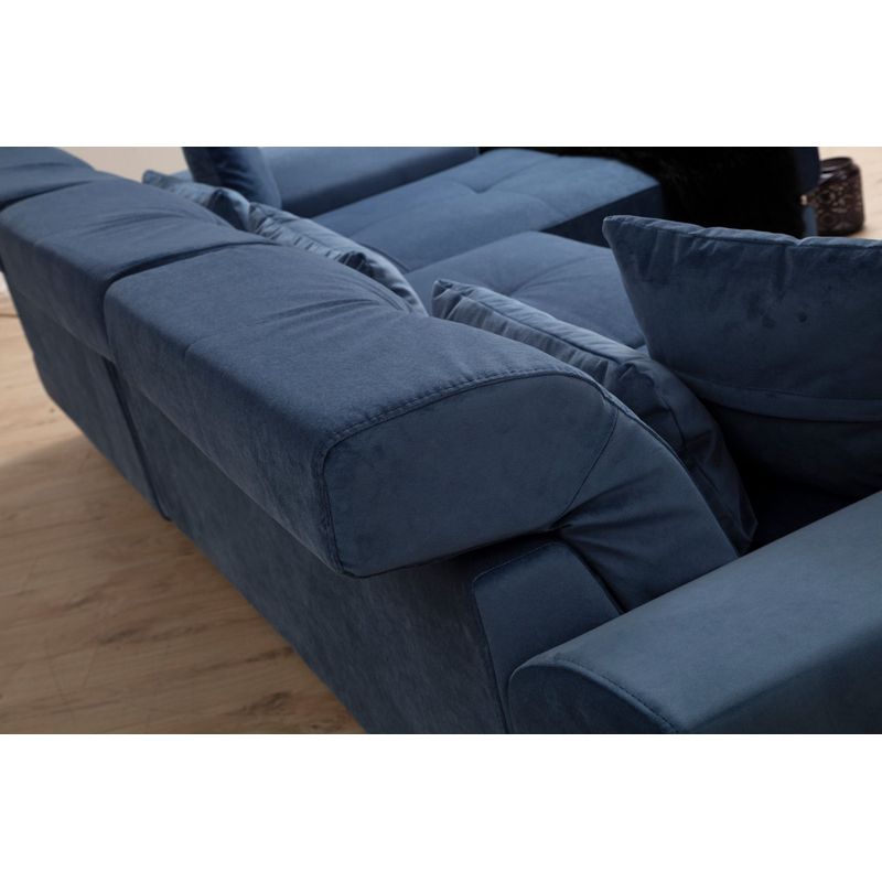 Casa si Gradina - Mobilier - Canapele si coltare - Coltare - Coltar, Hanah Home, lemn fag si pal, albastru marin, 304x190x100 cm - Infinity.ro